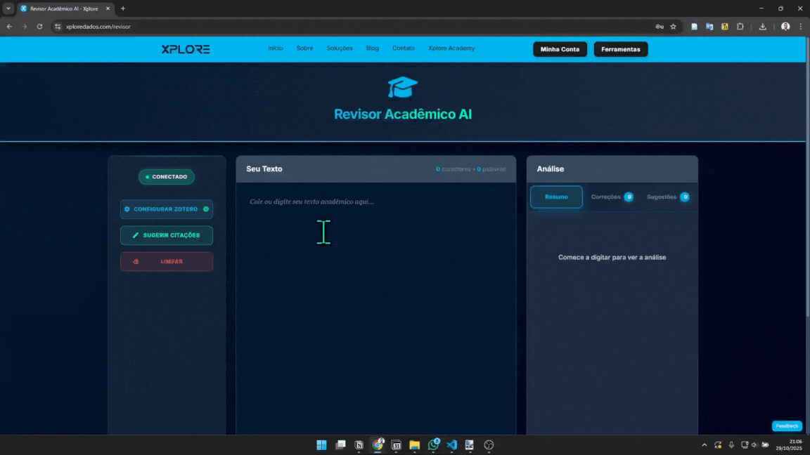 Demonstração da ferramenta Revisor AI